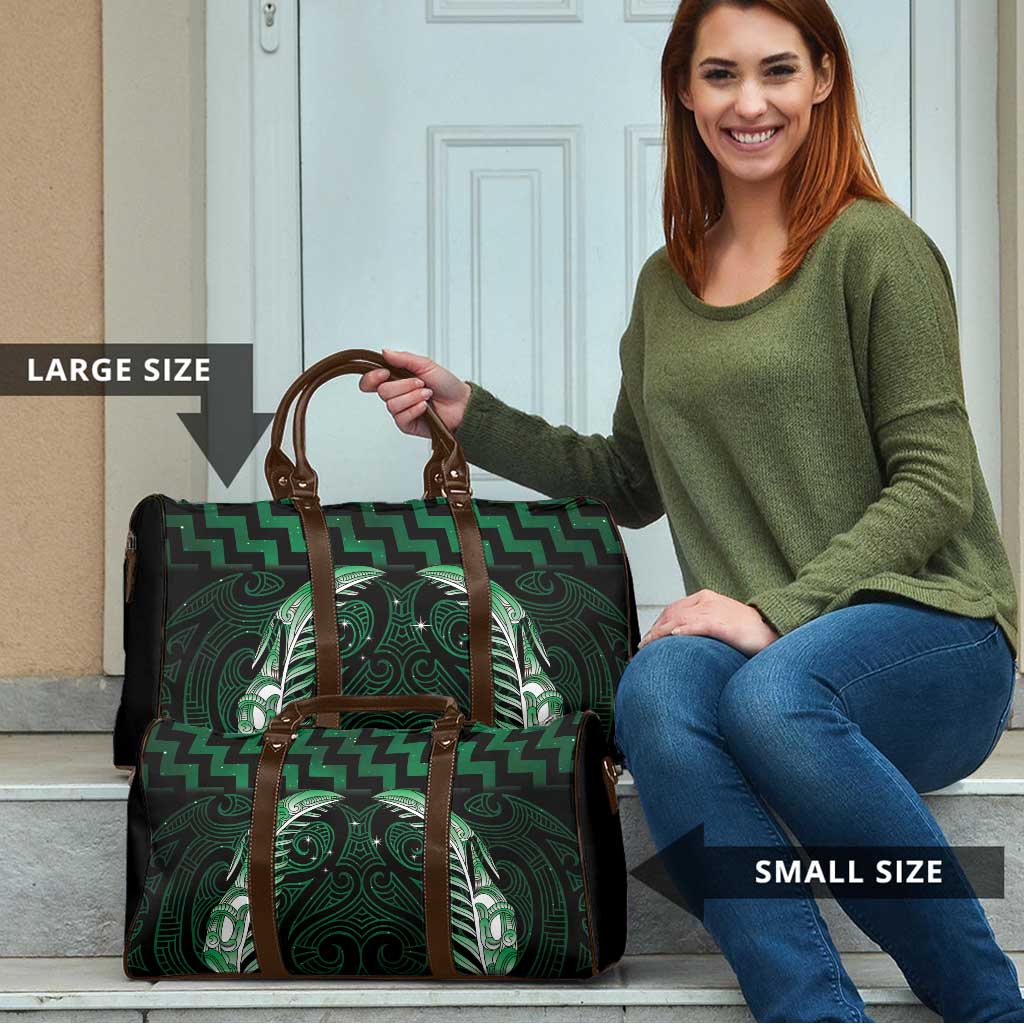 Green Matariki New Zealand Travel Bag Maori Poutama Galaxy Vibes - Polynesian Pride