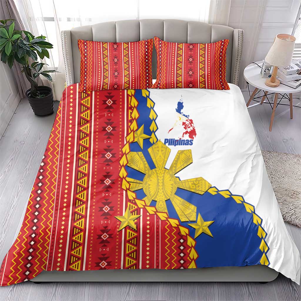 Philippines Independence Day Bedding Set Pilipinas Sun Stars Igorot Pattern