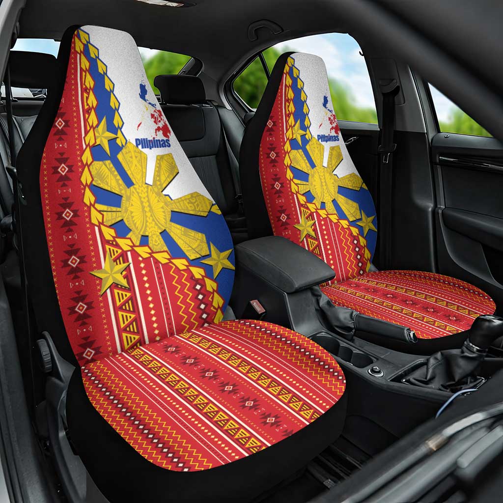 Philippines Independence Day Car Seat Cover Pilipinas Sun Stars Igorot Pattern