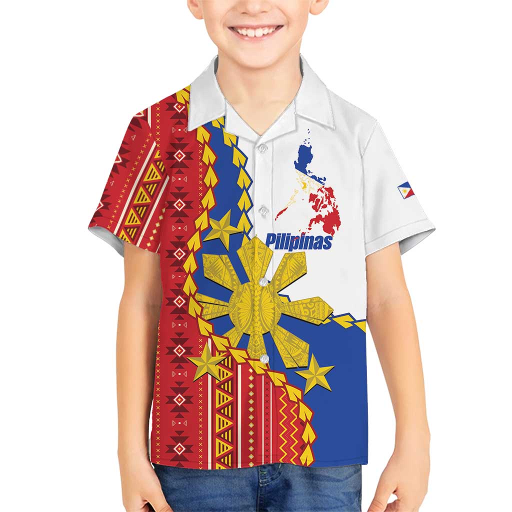 Philippines Independence Day Family Matching Off Shoulder Short Dress and Hawaiian Shirt Pilipinas Sun Stars Igorot Pattern