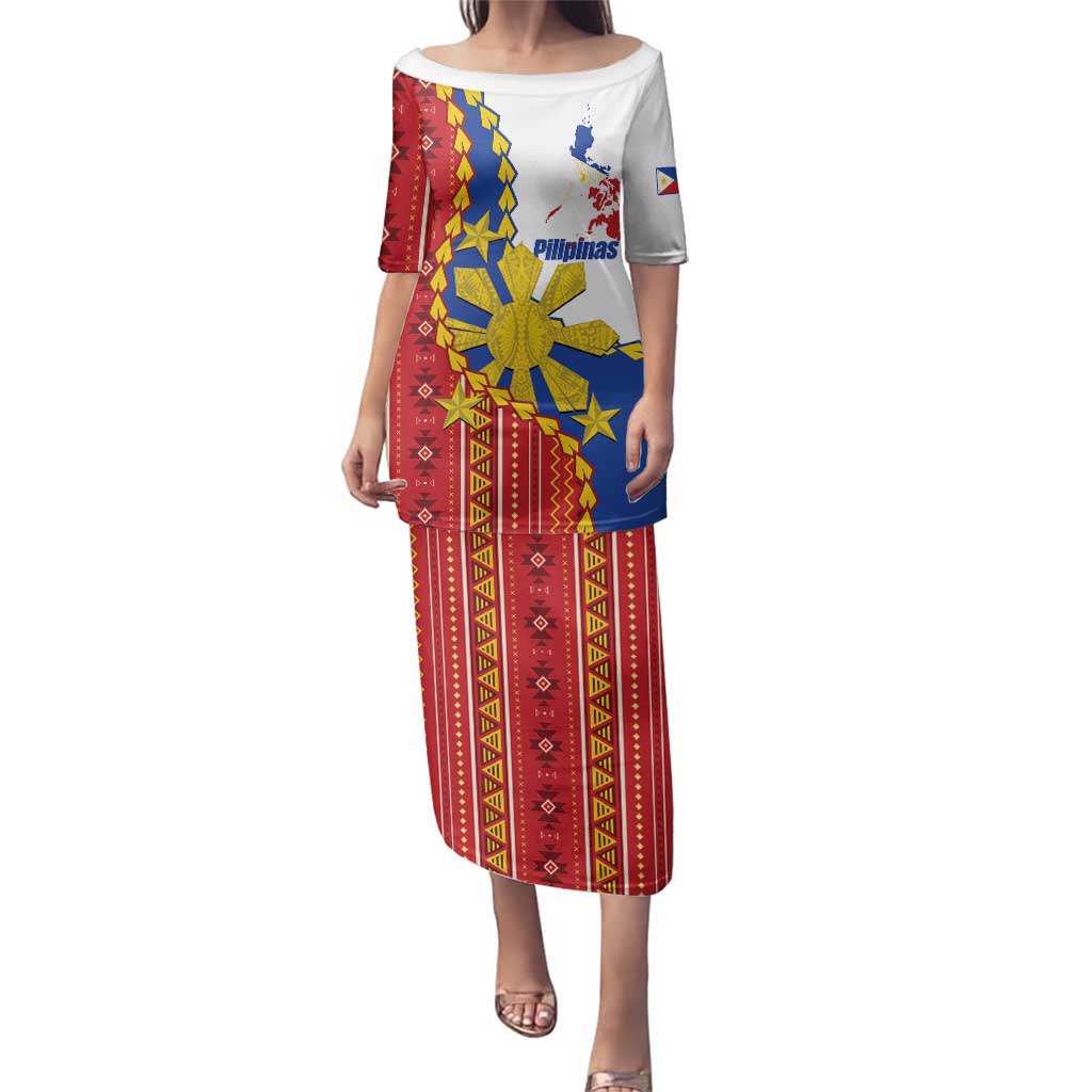 Philippines Independence Day Family Matching Puletasi and Hawaiian Shirt Pilipinas Sun Stars Igorot Pattern