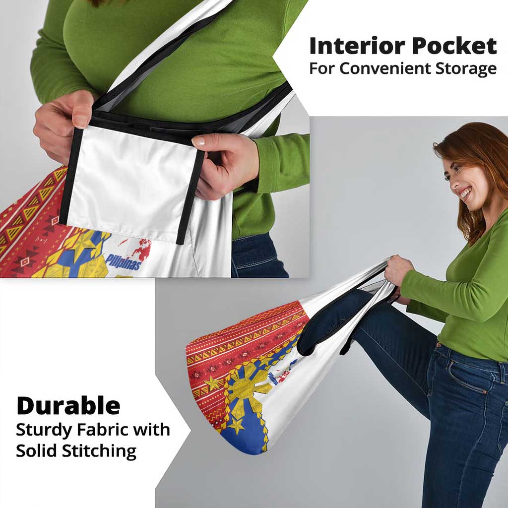 Philippines Independence Day Grocery Bag Pilipinas Sun Stars Igorot Pattern