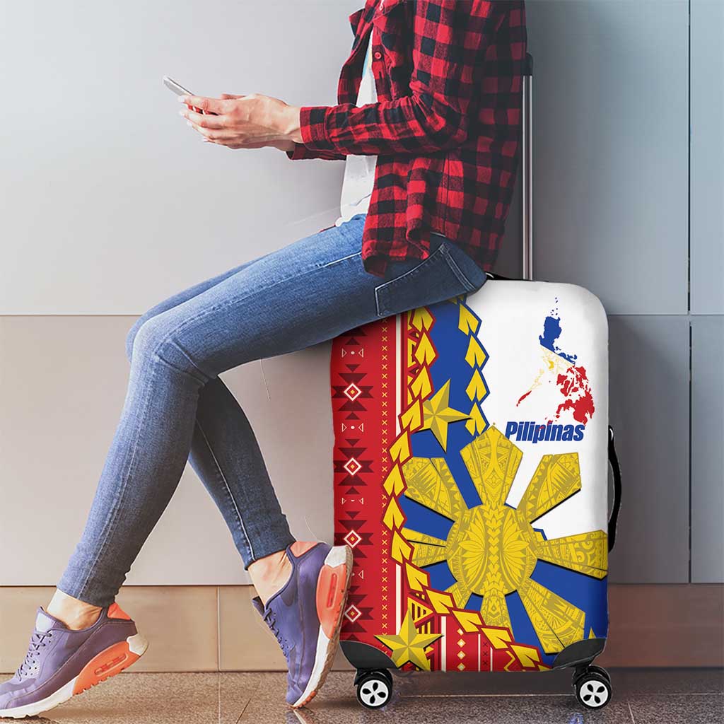 Philippines Independence Day Luggage Cover Pilipinas Sun Stars Igorot Pattern