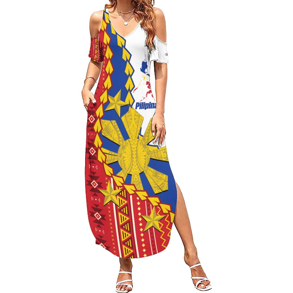 Philippines Independence Day Summer Maxi Dress Pilipinas Sun Stars Igorot Pattern