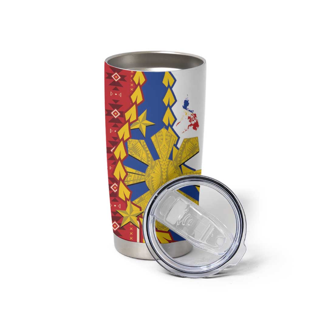 Philippines Independence Day Tumbler Cup Pilipinas Sun Stars Igorot Pattern