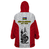 New Caledonia Football Wearable Blanket Hoodie Polynesian Pattern Sporty Style LT14 - Polynesian Pride