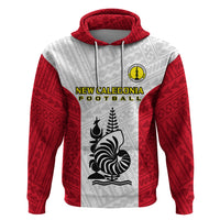 Custom New Caledonia Football Hoodie Polynesian Pattern Sporty Style LT14 Pullover Hoodie Red - Polynesian Pride