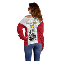 Personalised New Caledonia Football Off Shoulder Sweater Polynesian Pattern Sporty Style LT14 - Polynesian Pride