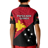Papua New Guinea Football Kid Polo Shirt Go PNG Polynesian Pattern Sporty Style LT14 - Polynesian Pride