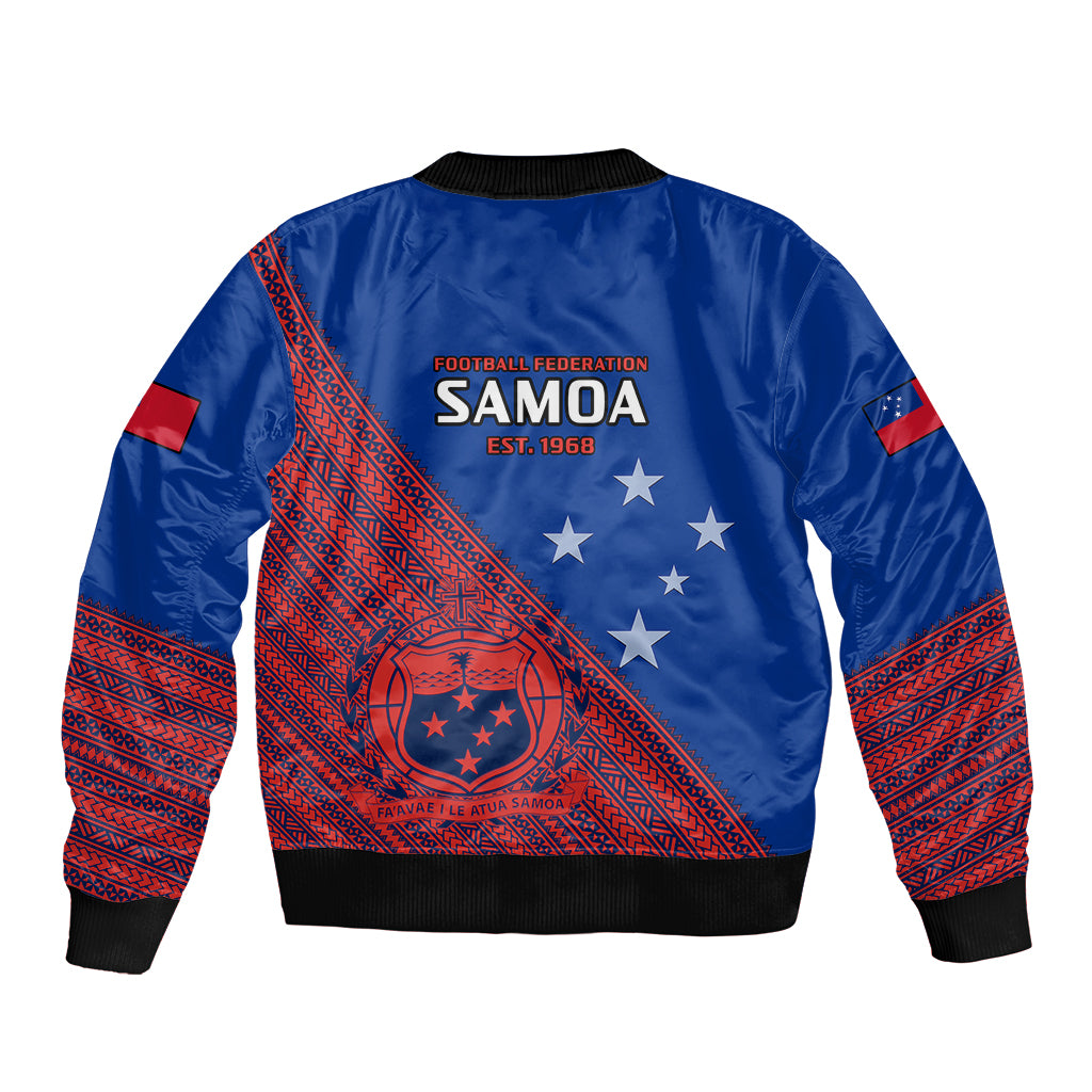 Samoa Football Bomber Jacket Samoan Coat Of Arm Polynesian Sporty Style LT14 - Polynesian Pride