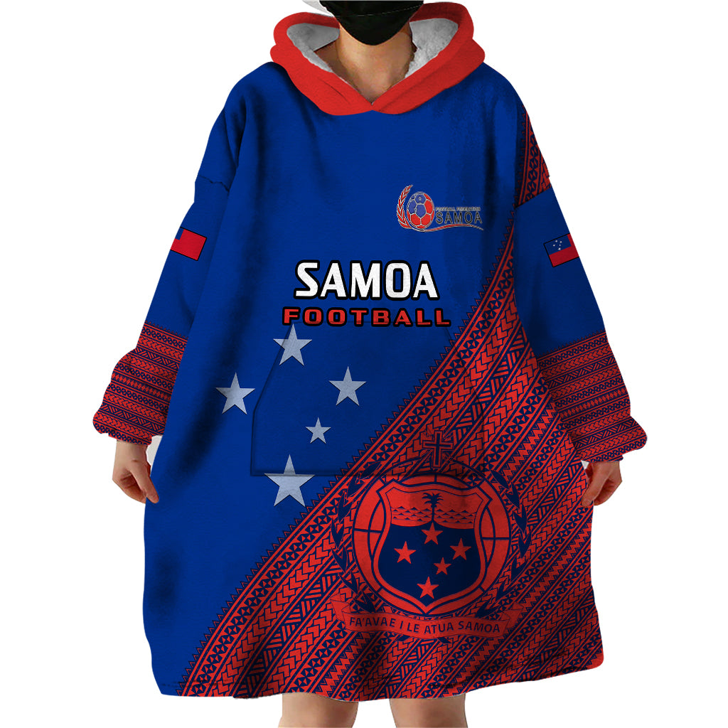 Samoa Football Wearable Blanket Hoodie Samoan Coat Of Arm Polynesian Sporty Style LT14 - Polynesian Pride