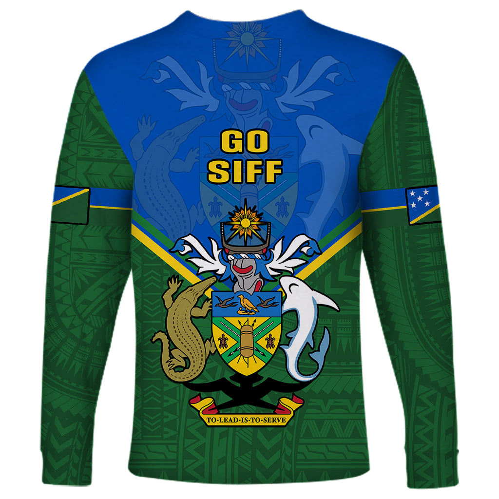Solomon Islands Football Long Sleeve Shirt Polynesian Pattern Sporty Style LT14 - Polynesian Pride
