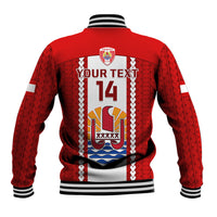 Personalised Tahitian Football Baseball Jacket Tahiti Coat Of Arm Polynesian Sporty Style LT14 - Polynesian Pride