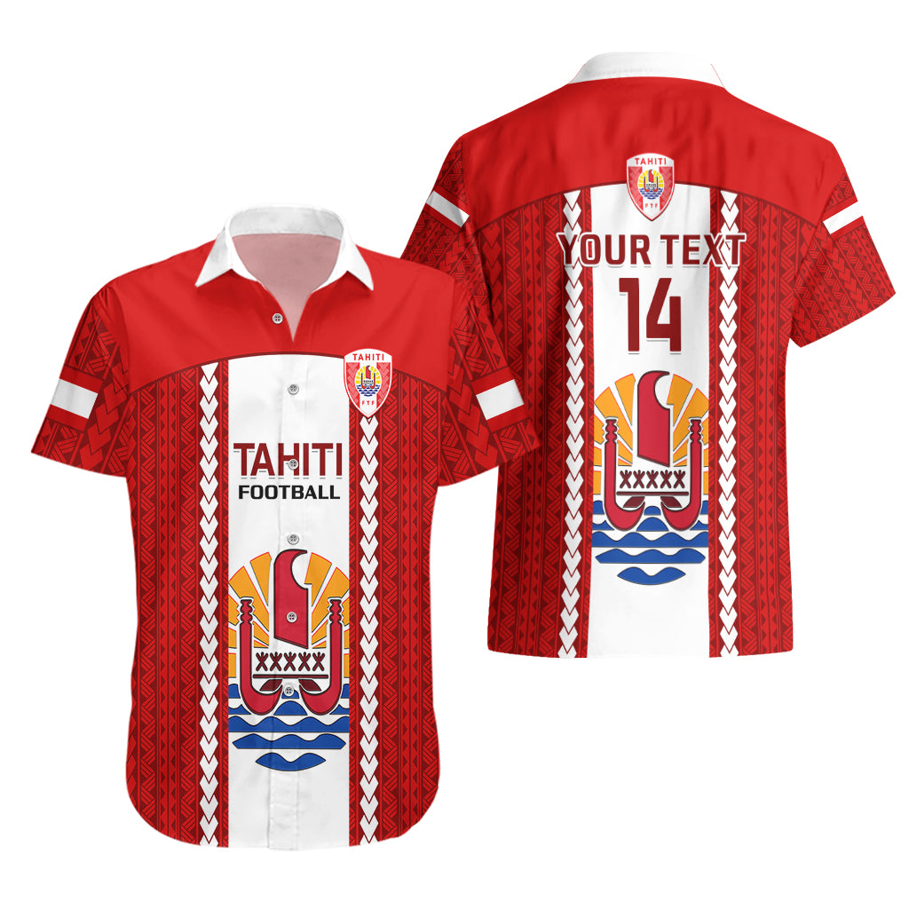 Personalised Tahitian Football Hawaiian Shirt Tahiti Coat Of Arm Polynesian Sporty Style LT14 - Polynesian Pride