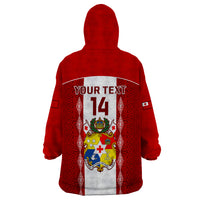 Personalised Tonga Football Wearable Blanket Hoodie Tongan Ngatu Pattern Sporty Style LT14 - Polynesian Pride