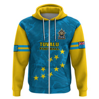 Custom Tuvalu Islands Football Hoodie Polynesian Pattern Sporty Style LT14 Zip Hoodie Blue - Polynesian Pride
