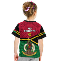 Vanuatu Football Kid T Shirt Vanuatuan Coat Of Arm Polynesian Flag Style LT14 - Polynesian Pride