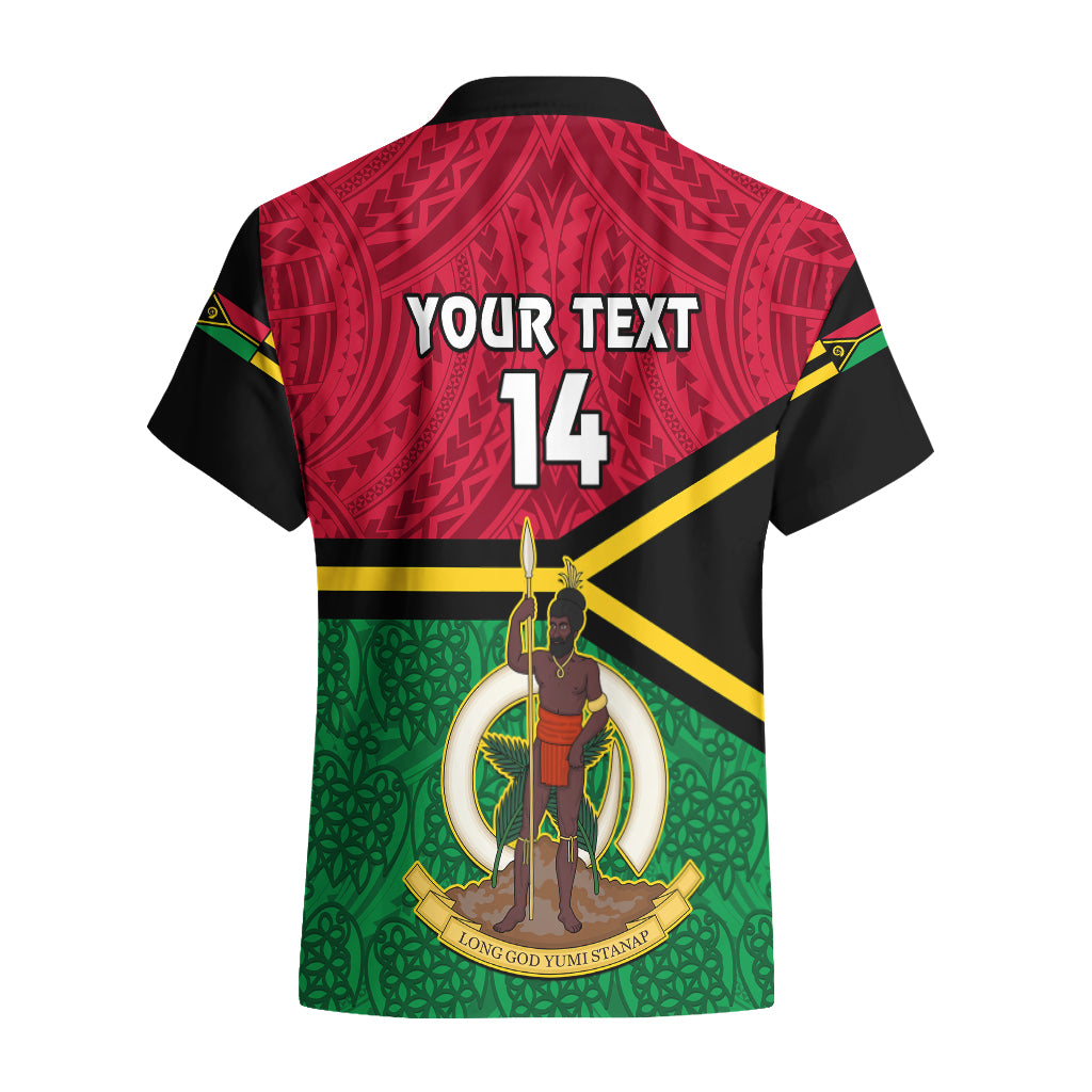 Personalised Vanuatu Football Hawaiian Shirt Vanuatuan Coat Of Arm Polynesian Flag Style LT14 - Polynesian Pride