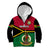 Personalised Vanuatu Football Kid Hoodie Vanuatuan Coat Of Arm Polynesian Flag Style LT14 Zip Hoodie Red - Polynesian Pride