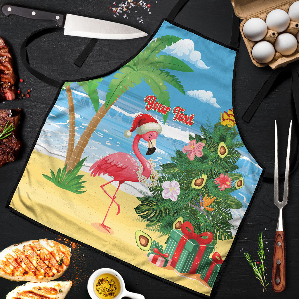 Flamingo Hawaii Summer Christmas Personalized Apron Mele Kalikimaka Beachy Vibes