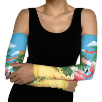Flamingo Hawaii Summer Christmas Personalized Arm Sleeves Mele Kalikimaka Beachy Vibes