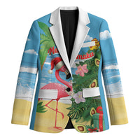 Flamingo Hawaii Summer Christmas Personalized Blazer Mele Kalikimaka Beachy Vibes