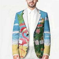 Flamingo Hawaii Summer Christmas Personalized Blazer Mele Kalikimaka Beachy Vibes