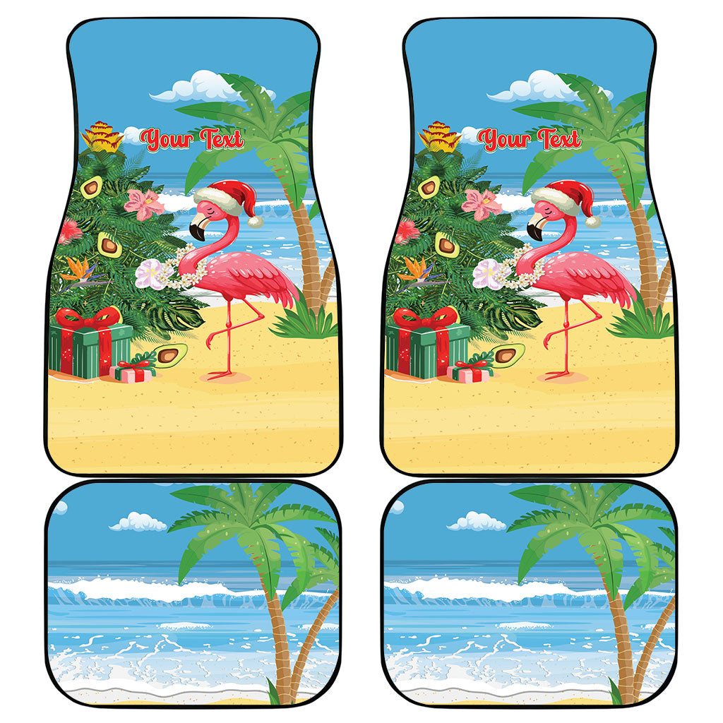 Flamingo Hawaii Summer Christmas Personalized Car Mats Mele Kalikimaka Beachy Vibes