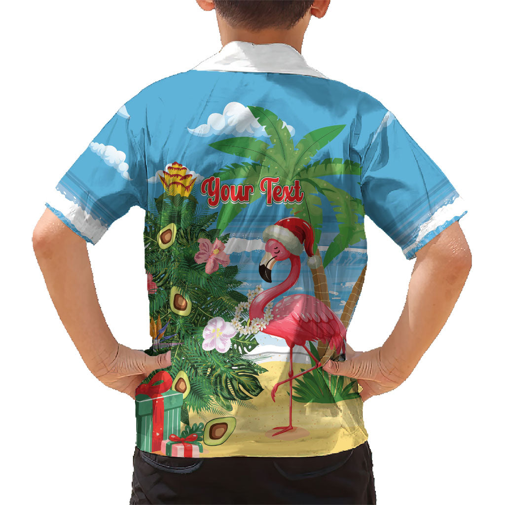 Flamingo Hawaii Summer Christmas Personalized Family Matching Off Shoulder Maxi Dress and Hawaiian Shirt Mele Kalikimaka Beachy Vibes