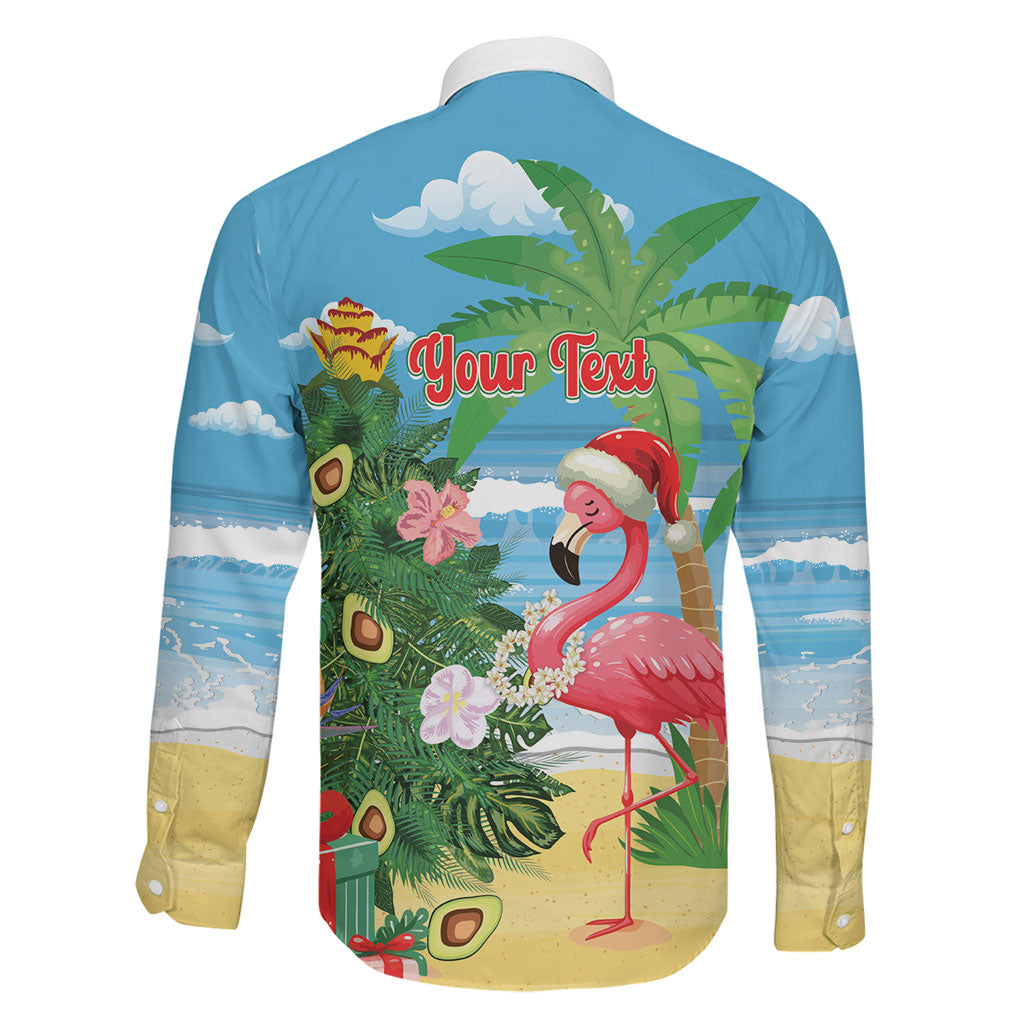 Flamingo Hawaii Summer Christmas Personalized Family Matching Off Shoulder Maxi Dress and Hawaiian Shirt Mele Kalikimaka Beachy Vibes
