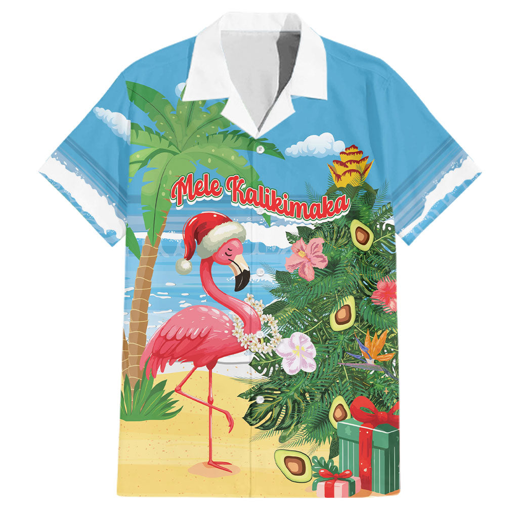 Flamingo Hawaii Summer Christmas Personalized Family Matching Puletasi and Hawaiian Shirt Mele Kalikimaka Beachy Vibes