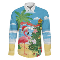 Flamingo Hawaii Summer Christmas Personalized Family Matching Tank Maxi Dress and Hawaiian Shirt Mele Kalikimaka Beachy Vibes