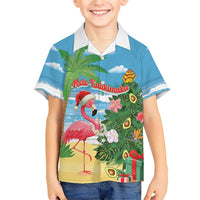 Flamingo Hawaii Summer Christmas Personalized Hawaiian Shirt Mele Kalikimaka Beachy Vibes