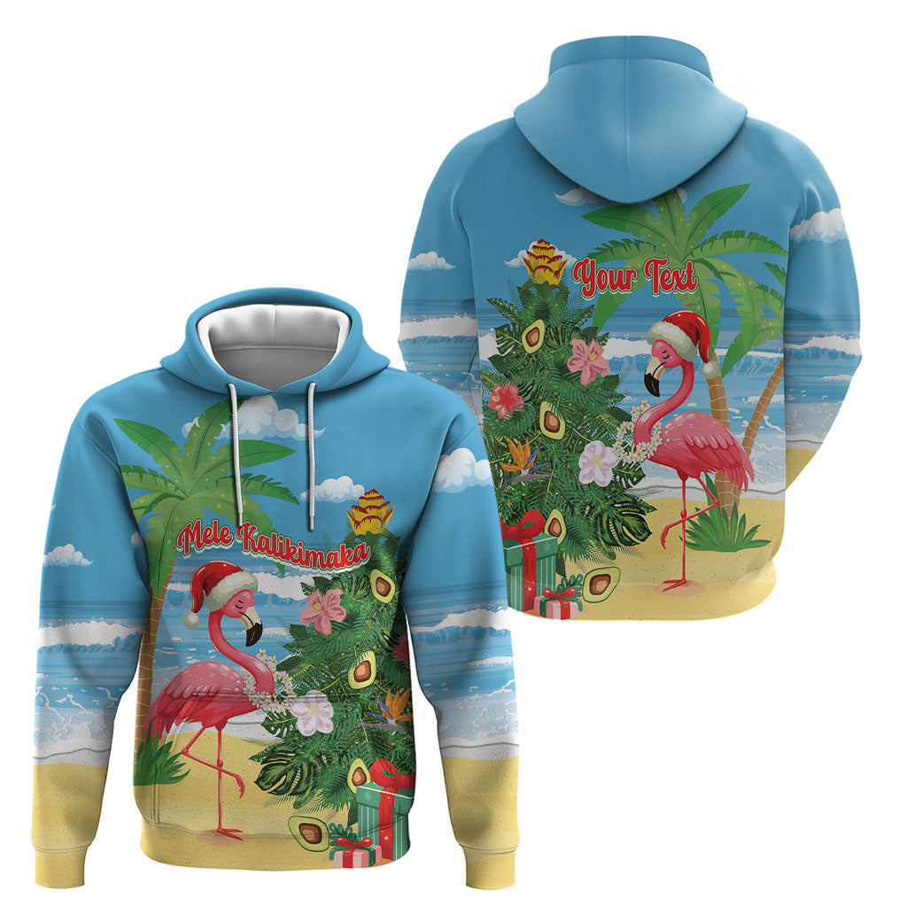 Flamingo Hawaii Summer Christmas Personalized Hoodie Mele Kalikimaka Beachy Vibes