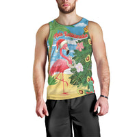 Flamingo Hawaii Summer Christmas Personalized Men Tank Top Mele Kalikimaka Beachy Vibes