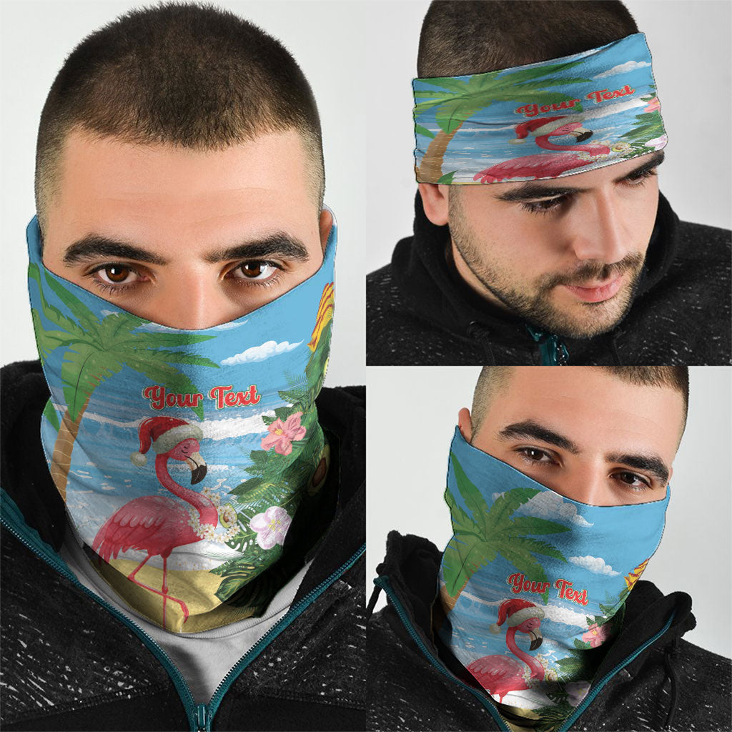 Flamingo Hawaii Summer Christmas Personalized Neck Gaiter Mele Kalikimaka Beachy Vibes