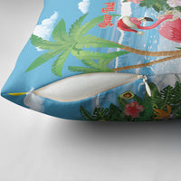 Flamingo Hawaii Summer Christmas Personalized Pillow Cover Mele Kalikimaka Beachy Vibes