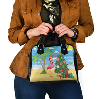 Flamingo Hawaii Summer Christmas Personalized Shoulder Handbag Mele Kalikimaka Beachy Vibes