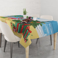 Flamingo Hawaii Summer Christmas Personalized Tablecloth Mele Kalikimaka Beachy Vibes