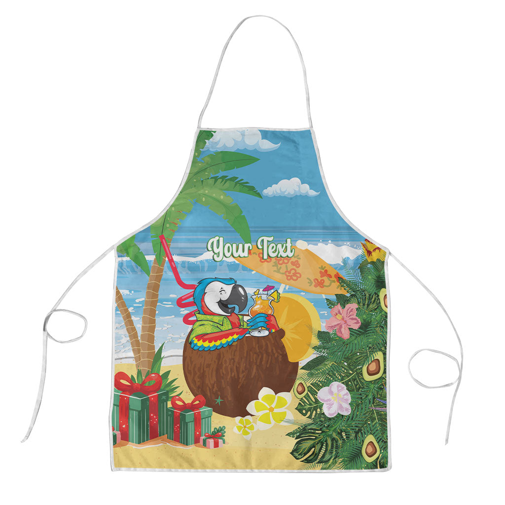 Chilling Parrot Hawaii Summer Christmas Personalized Apron It's 5 O'Clock Somewhere Beachy Vibes