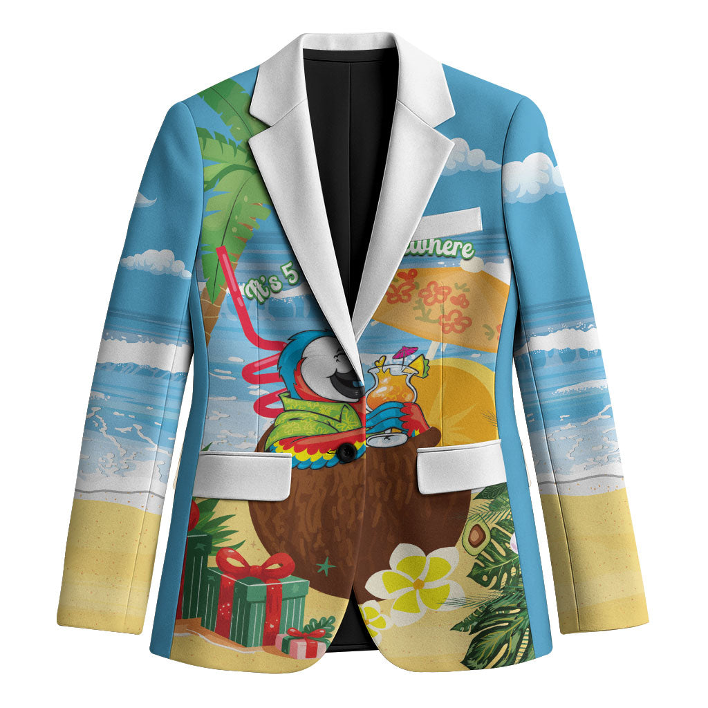 Chilling Parrot Hawaii Summer Christmas Personalized Blazer It's 5 O'Clock Somewhere Beachy Vibes