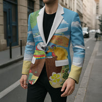 Chilling Parrot Hawaii Summer Christmas Personalized Blazer It's 5 O'Clock Somewhere Beachy Vibes