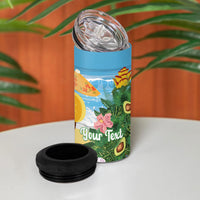 Chilling Parrot Hawaii Summer Christmas Personalized 4 in 1 Can Cooler Tumbler It's 5 O'Clock Somewhere Beachy Vibes