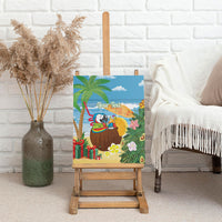 Chilling Parrot Hawaii Summer Christmas Personalized Canvas Wall Art It's 5 O'Clock Somewhere Beachy Vibes