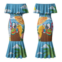 Chilling Parrot Hawaii Summer Christmas Personalized Couples Matching Mermaid Dress and Hawaiian Shirt It's 5 O'Clock Somewhere Beachy Vibes LT14 - Polynesian Pride