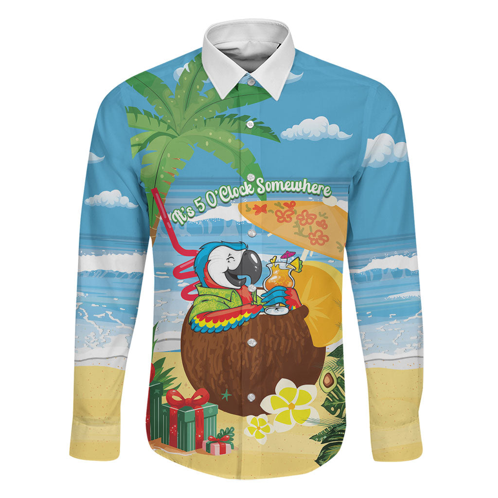 Chilling Parrot Hawaii Summer Christmas Personalized Family Matching Summer Maxi Dress and Hawaiian Shirt It's 5 O'Clock Somewhere Beachy Vibes