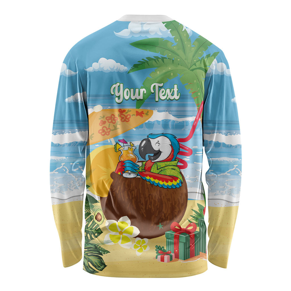 Chilling Parrot Hawaii Summer Christmas Personalized Long Sleeve Shirt It's 5 O'Clock Somewhere Beachy Vibes