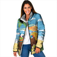 Chilling Parrot Hawaii Summer Christmas Personalized Padded Jacket It's 5 O'Clock Somewhere Beachy Vibes