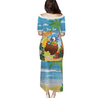 Chilling Parrot Hawaii Summer Christmas Personalized Puletasi It's 5 O'Clock Somewhere Beachy Vibes