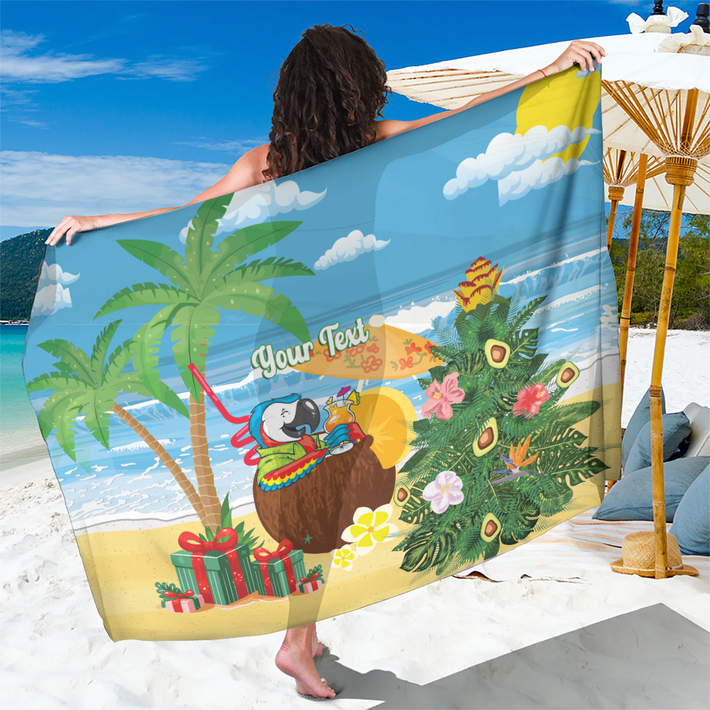 Chilling Parrot Hawaii Summer Christmas Personalized Sarong It's 5 O'Clock Somewhere Beachy Vibes